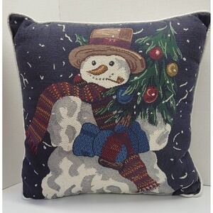 Madison‎ Landing Snowman Needlepoint pillow  17 x 17 inches